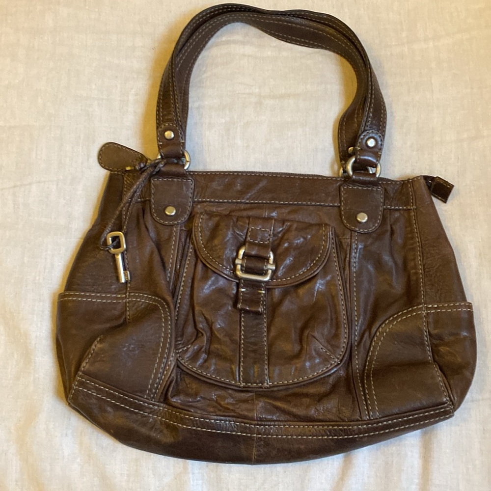 Fossil Brown Leather Bag